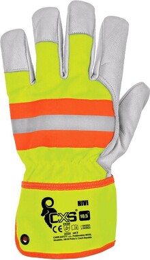 Rukavice HIVI, kombinovan�, �luto-oran�ov�, vel. 10,5