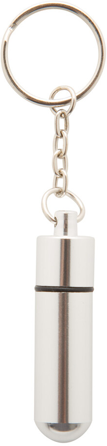 Box na pilulky s pvkem na kle Carrypill, stbrn