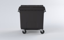 Kontejner na tdn odpad s plochm vkem 1100 l, plastov, ed
