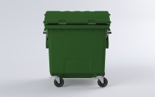 Kontejner na tdn odpad s kulatm vkem 1100 l, plastov, zelen