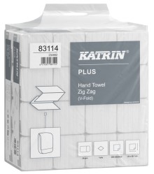 Skl�dan� pap�rov� ru�n�ky Katrin Plus, Z-Z, 1vrstv�, b�l�, 6000 ks