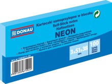 Samolep�c� blo�ek DONAU,  51 x 38 mm, 3 x 100 list�, neonov� modr�