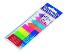 Samolep�c� z�lo�ky DONAU na prav�tku,  12 x 42 mm, neon mix, 8 x 25 l�stk�